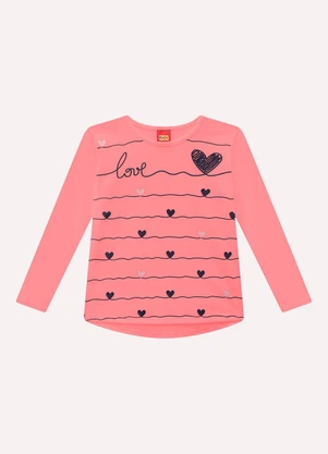 Kyly - Conjunto Infantil Menina Corações Rosa - KYLY