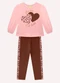 Milon - Conjunto Infantil Menina Corações Rosa - variação: Rosa