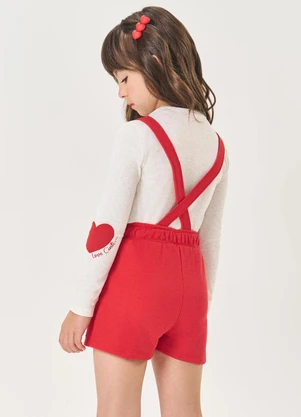 Abrange - Conjunto Infantil Menina Corações Vermelho - ABRANGE