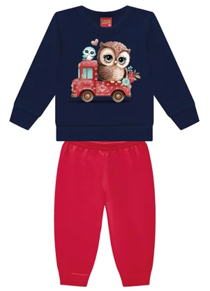 Kyly - Conjunto Infantil Menina Coruja Azul - KYLY