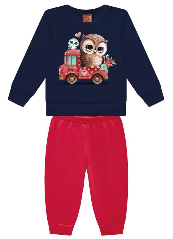 Kyly - Conjunto Infantil Menina Coruja Azul