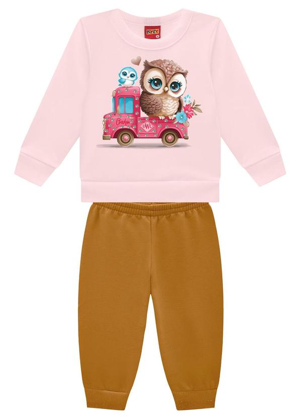 Kyly - Conjunto Infantil Menina Coruja Rosa