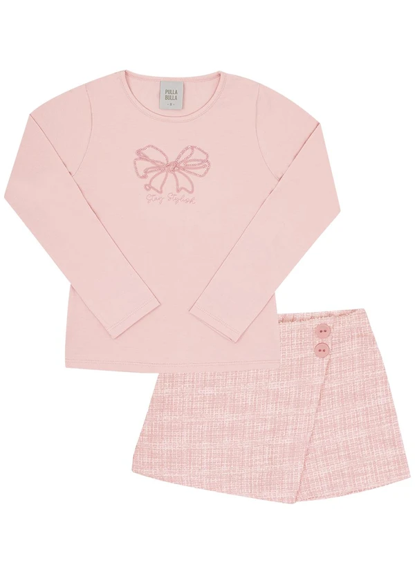 Pulla Bulla - Conjunto Infantil Menina Cotton Leve Rosa