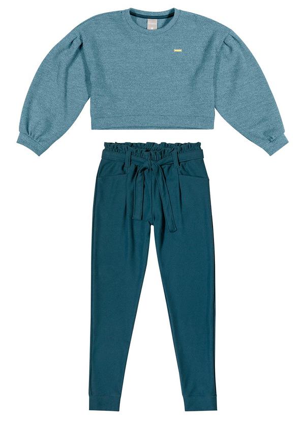 Colorittá - Conjunto Infantil Menina Cropped Azul
