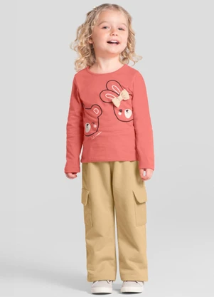 Brandili - Conjunto Infantil Menina de Animais Rosa - BRANDILI