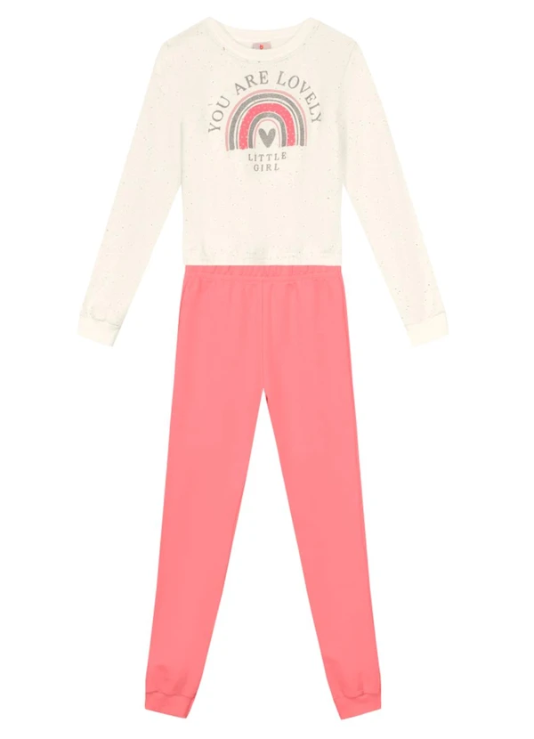 Brandili - Conjunto Infantil Menina de Arco-ÍrisBege