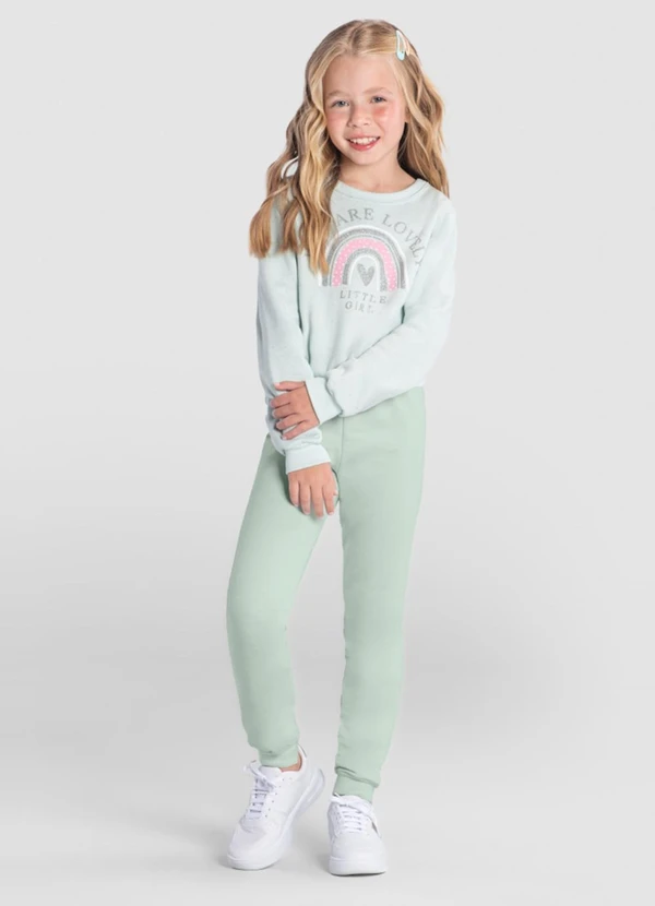 Brandili - Conjunto Infantil Menina de Arco-ÍrisVerde