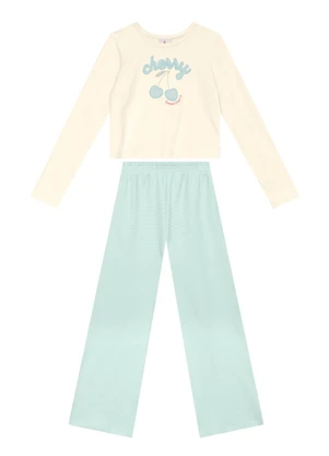 Brandili - Conjunto Infantil Menina de Cereja Natural - BRANDILI