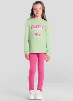 Brandili - Conjunto Infantil Menina de Cerejinha Verde - BRANDILI