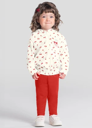 Brandili - Conjunto Infantil Menina de Cerejinhas Natural - BRANDILI