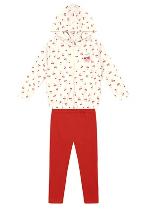 Brandili - Conjunto Infantil Menina de Cerejinhas Natural - BRANDILI