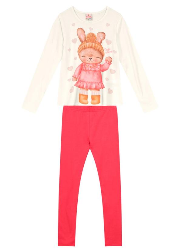 Brandili - Conjunto Infantil Menina de Coelhinho Bege