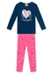Brandili - Conjunto Infantil Menina de CoraçãoRosa - variação: Azul