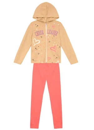Brandili - Conjunto Infantil Menina de Corações Amarelo - BRANDILI