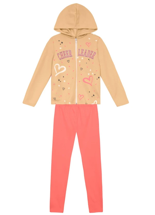 Brandili - Conjunto Infantil Menina de Corações Amarelo