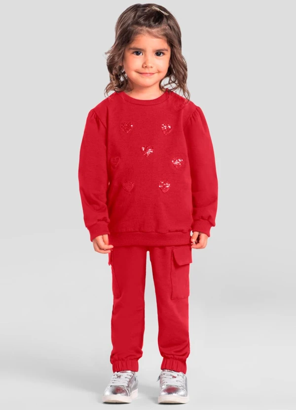 Brandili Mundi - Conjunto Infantil Menina de Corações Bordô