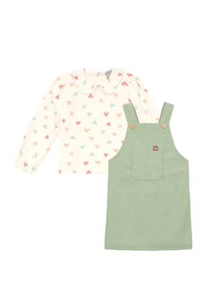 Mundi - Conjunto Infantil Menina de Corações Natural - MUNDI