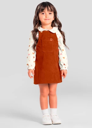 Mundi - Conjunto Infantil Menina de Corações Natural - MUNDI