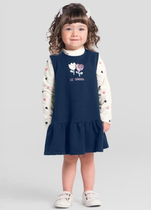 Brandili - Conjunto Infantil Menina de Corações Natural - BRANDILI