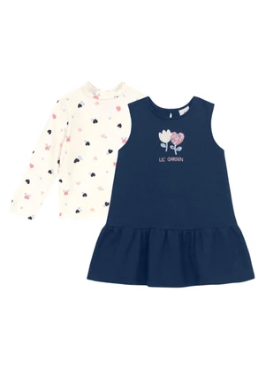 Brandili - Conjunto Infantil Menina de Corações Natural - BRANDILI