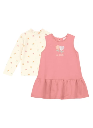 Brandili - Conjunto Infantil Menina de Corações Natural - BRANDILI