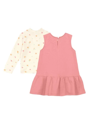 Brandili - Conjunto Infantil Menina de Corações Natural - BRANDILI