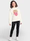 Brandili - Conjunto Infantil Menina de Corações Rosa - variação: Natural