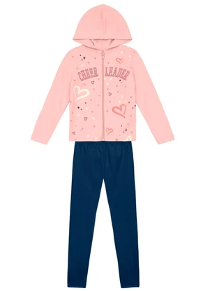 Brandili - Conjunto Infantil Menina de Corações Rosa - BRANDILI