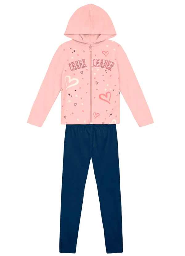 Brandili - Conjunto Infantil Menina de Corações Rosa
