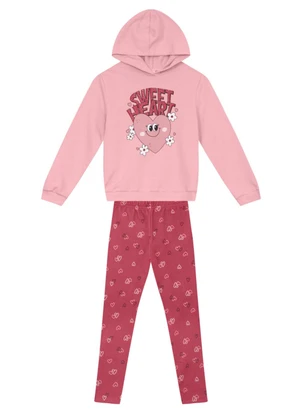 Brandili - Conjunto Infantil Menina de Corações Rosa - BRANDILI