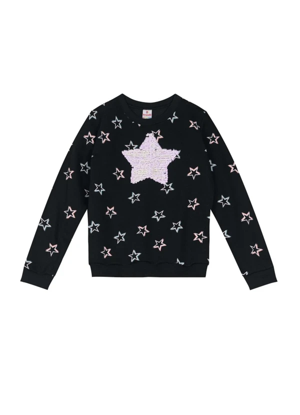 Brandili - Conjunto Infantil Menina de Estrelas Preto 3