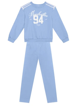 Brandili - Conjunto Infantil Menina de Flor Azul - BRANDILI