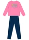 Brandili - Conjunto Infantil Menina de Flor Azul - variação: Rosa