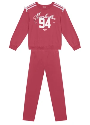 Brandili - Conjunto Infantil Menina de Flor Vermelho - BRANDILI