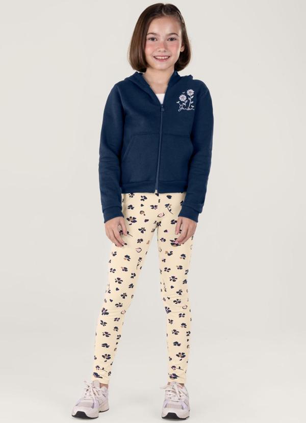 Brandili - Conjunto Infantil Menina de Flores Azul