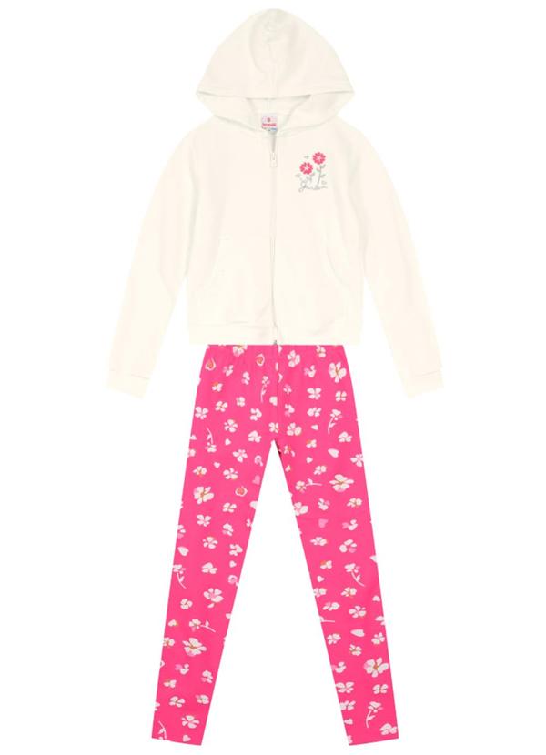 Brandili - Conjunto Infantil Menina de Flores Bege