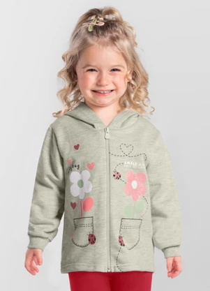 Brandili - Conjunto Infantil Menina de Flores Cinza - BRANDILI