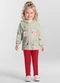 Brandili - Conjunto Infantil Menina de Flores Cinza - variação: Cinza