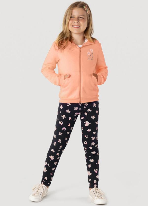 Brandili - Conjunto Infantil Menina de Flores Laranja