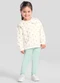 Brandili Mundi - Conjunto Infantil Menina de Flores Natural - variação: Natural