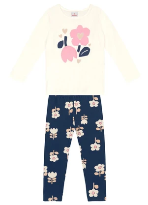 Brandili - Conjunto Infantil Menina de Flores Natural - BRANDILI