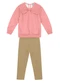 Brandili Mundi - Conjunto Infantil Menina de Flores Natural - variação: Rosa