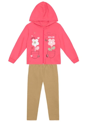 Brandili - Conjunto Infantil Menina de Flores Rosa - BRANDILI