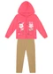 Brandili - Conjunto Infantil Menina de Flores Cinza - variação: Rosa