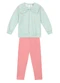Brandili Mundi - Conjunto Infantil Menina de Flores Natural - variação: Verde