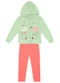 Brandili - Conjunto Infantil Menina de Flores Cinza - variação: Verde
