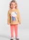 Brandili - Conjunto Infantil Menina de Gatinho Amarelo - variação: Amarelo