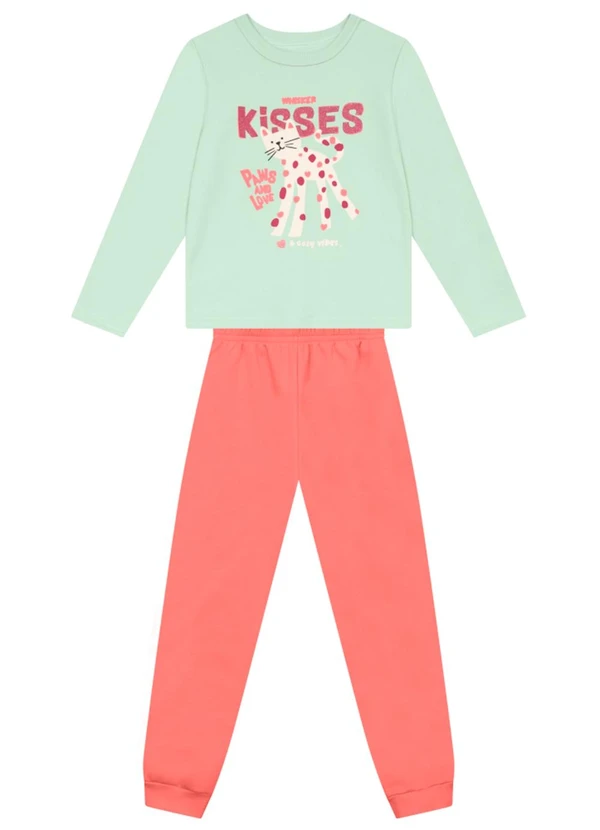 Brandili - Conjunto Infantil Menina de Gatinho Azul 1