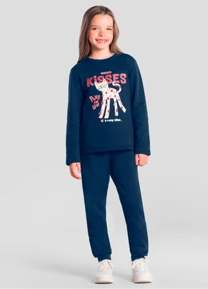 Brandili - Conjunto Infantil Menina de Gatinho Azul - BRANDILI