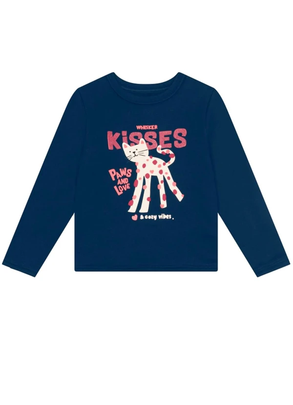 Brandili - Conjunto Infantil Menina de Gatinho Azul 3